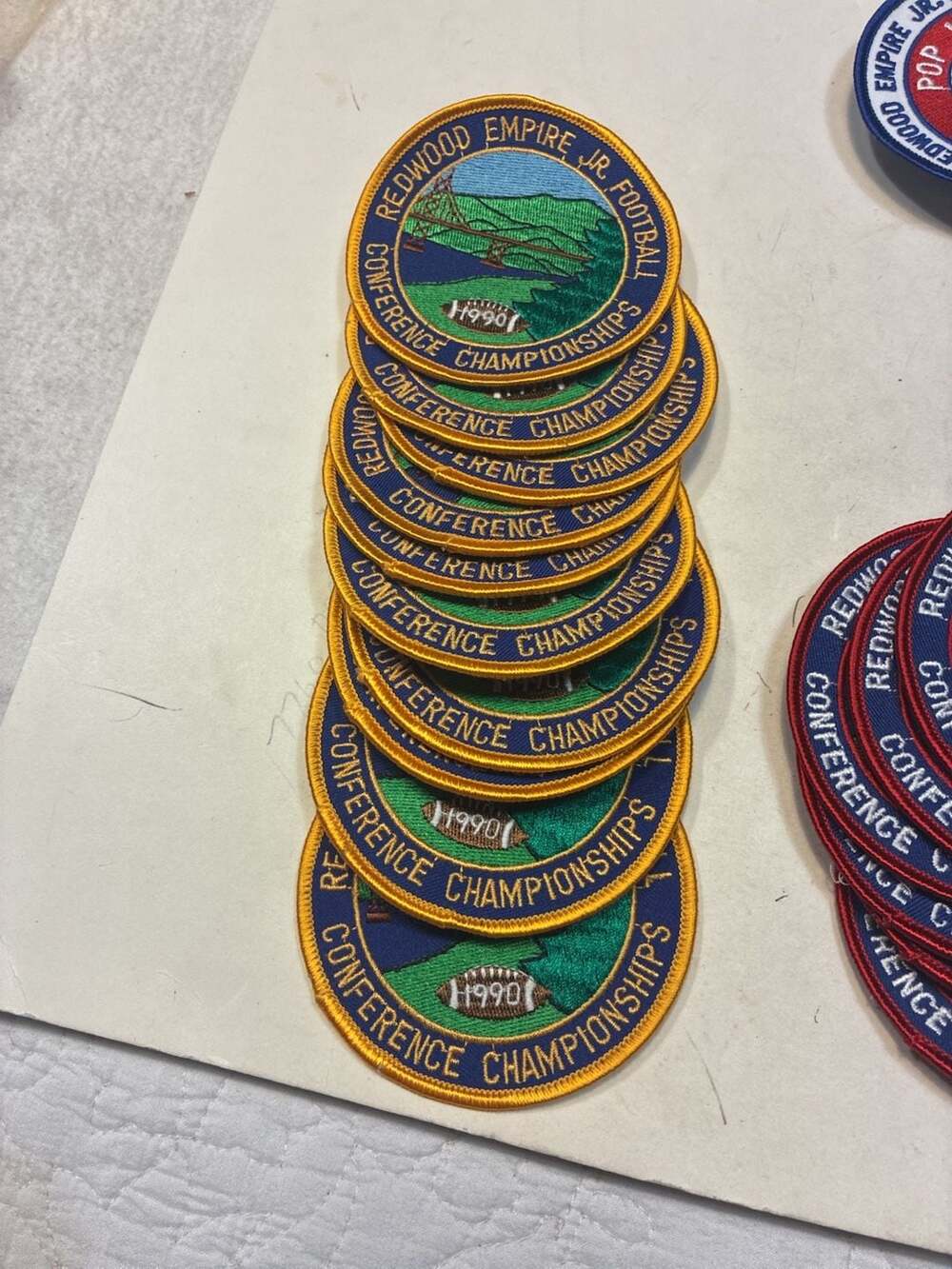 Lot of 32 VTG Redwood Empire Jr. Football Conference Championship Vintage Patche